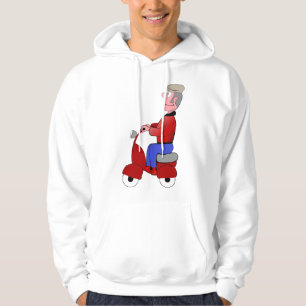Alter Mann auf einem Scooter Mens Hoodie