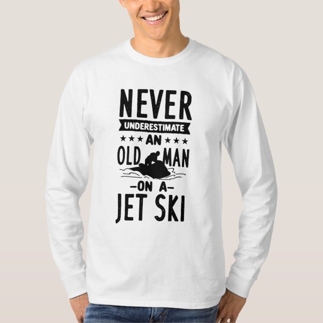 Alter Mann auf Jet Ski T-Shirt (Vorderseite)