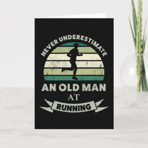 Alter Mann bei Running Funny Runner Vater Geschenk Karte