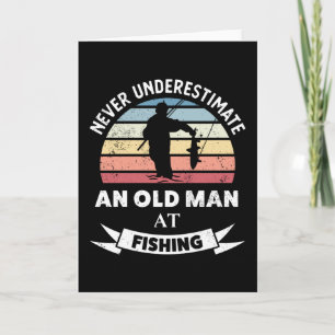 Alter Mann beim Fischen Lustiges Fischer-Geschenk Karte