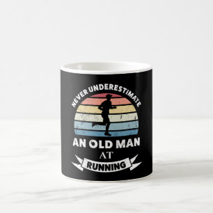 Alter Mann beim Running Funny Runner Geschenk Vate Kaffeetasse
