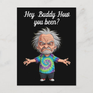 Alter Mann Chibi mit ausgetretenen Armen Postkarte