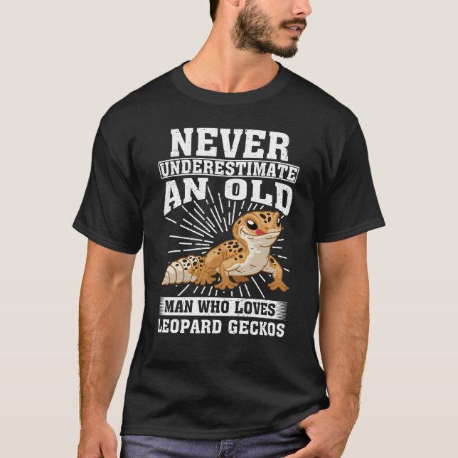 Alter Mann, der Leopard Gecko Liebe T-Shirt (Vorderseite)