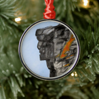 Alter Mann des Berges im Herbst Ornament Aus Metall