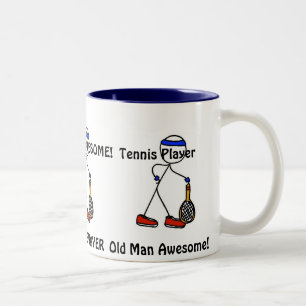 Alter Mann fantastisch! Tennis-Spieler Zweifarbige Tasse