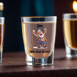 Alter Mann farbenfrohe Party Legende Schnapsglas