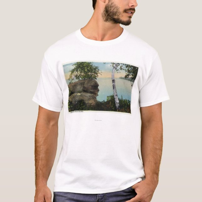 Alter Mann-Felsformation der Eagle-Insel-Ansicht T-Shirt (Vorderseite)