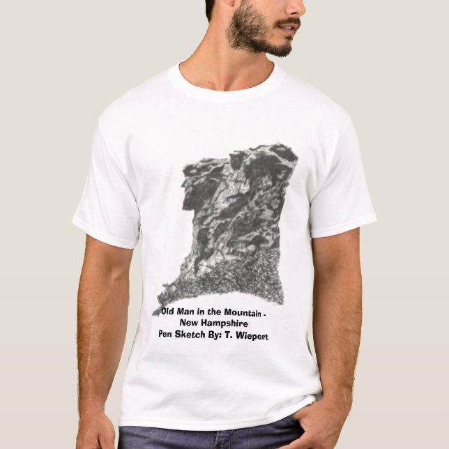 Alter Mann im Berg - New Hampshire - Stift Sket T-Shirt (Vorderseite)