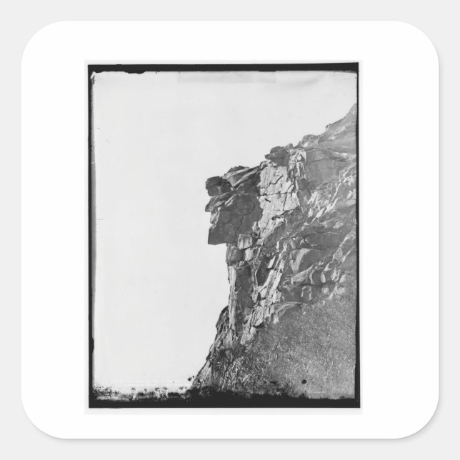 Alter Mann im Bergsticker Quadratischer Aufkleber (Vorderseite)