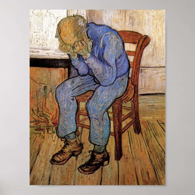 Alter Mann in Sorrow Van Gogh Fine Art Poster (Vorne)