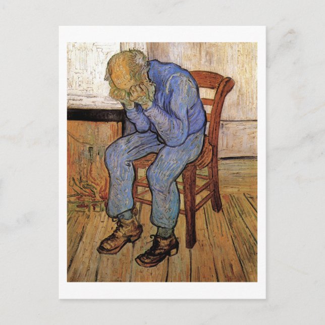 Alter Mann in Sorrow Van Gogh Fine Art Postkarte (Vorderseite)