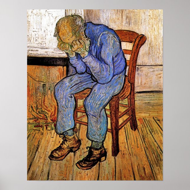 Alter Mann in Sorrow von Vincent van Gogh 1890 Poster (Vorne)