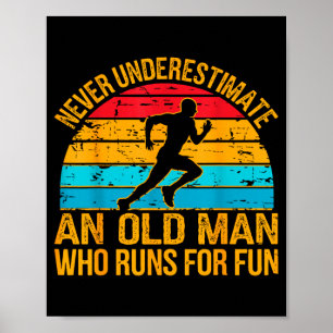 Alter Mann läuft Humor Fitness-Enthusiast Lustiger Poster