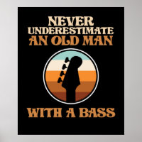 Alter Mann mit Bass Gitarre Musiker G