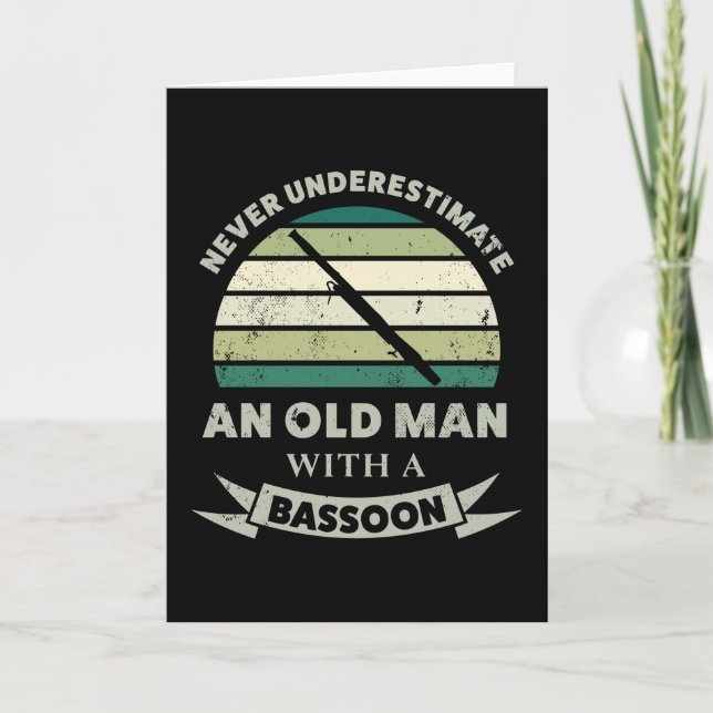 Alter Mann mit Bassoon Funny Vater Geschenk Karte (Vorderseite)