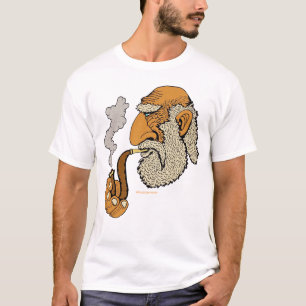 Alter Mann mit coolem städtischem T - Shirt der