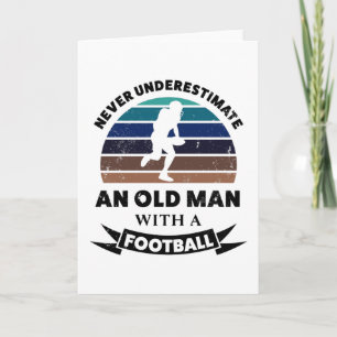 Alter Mann mit Football Funny Gift Vater Karte