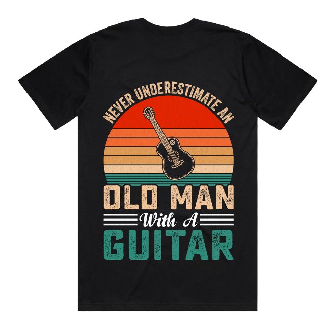 ALTER MANN MIT GUITAR | benutzerdefinierte Plektru T-Shirt (Von Creator hochgeladen)