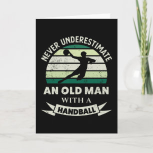 Alter Mann mit Handball Funny Sports - Vater Karte