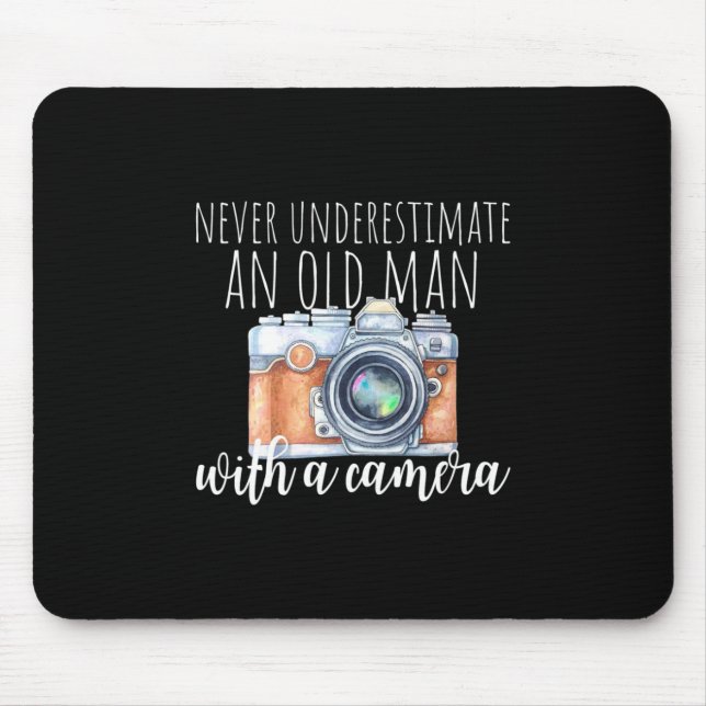 Alter Mann mit Kamera Mousepad (Vorne)