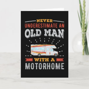 Alter Mann mit Motorhome Retro RV Geschenk Vater Karte