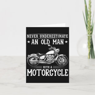 Alter Mann mit Motorrad Funny Bike Ride Quotes Karte