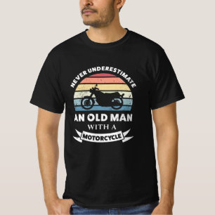 Alter Mann mit Motorrad-Funny-Geschenk-Vater T-Shirt