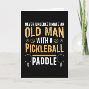 Alter Mann mit Pickleball-Paddle-Geschenk Karte
