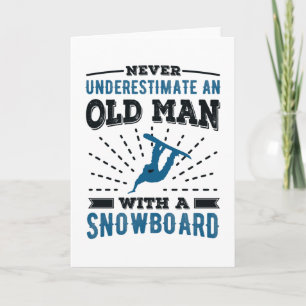 Alter Mann mit Snowboard-Husband-Geschenk Karte