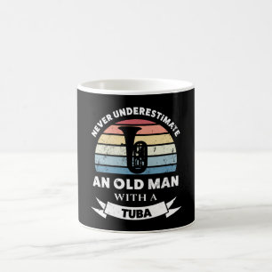 Alter Mann mit Tuba Funny Music Geschenk Vater Kaffeetasse