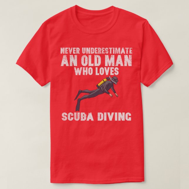 Alter Mann Taucher 4 T-Shirt (Design vorne)