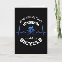 Alter Mann und sein Fahrrad-Geschenk Vater