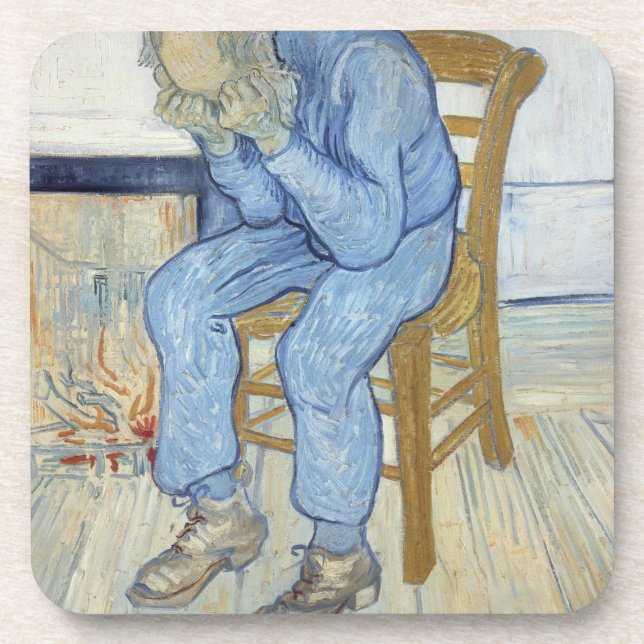 Alter Mann Vincent van Goghs | in der Sorge Getränkeuntersetzer (Vorderseite)