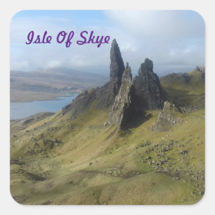 Alter Mann von Storr Isle of Skye Quadratischer Aufkleber