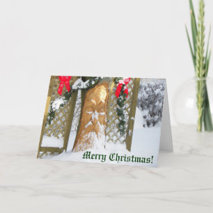 Alter Mann Weihnachtsbaum Feiertagskarte