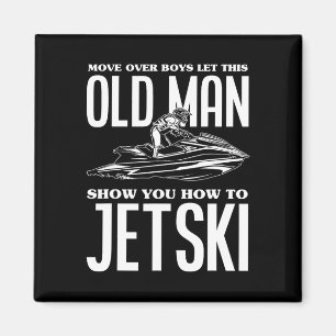 Alter Mann Wie man Jetski Jet-Ski Jet Skifahren Je Magnet