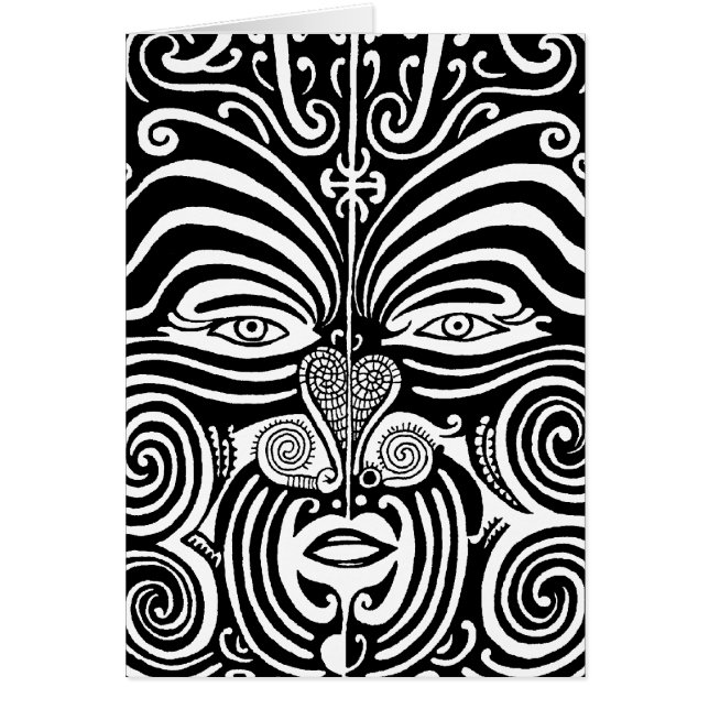 Alter Maori- Moko Stammes- Tätowierungsentwurf (Vorne)