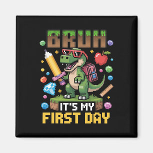 Alter, mein erster Tag lustiger Dinosaurier-Gamer  Magnet