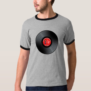 Alter Rocker-Typ-Vinylaufzeichnungs-T - Shirt