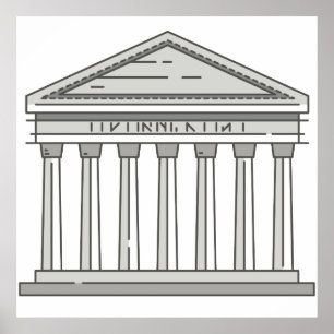 Alter römischer Pantheontempel WorldLandmark Poster