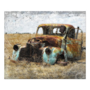 Alter rostiger Vintage-LKW Fotodruck