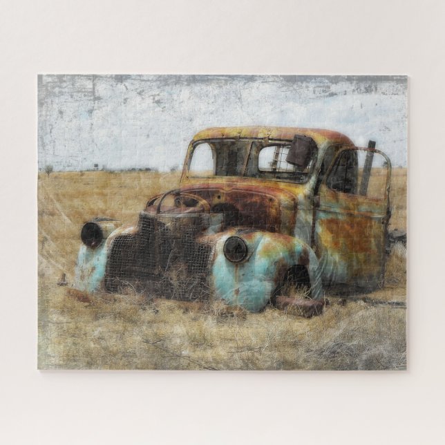 Alter rostiger Vintage-LKW Puzzle (Horizontal)