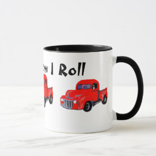 Alter roter LKW dieses ist, wie ich rolle Tasse