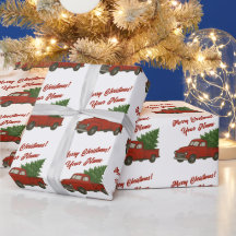Alter roter LKW mit Weihnachtsbaum individuell ang