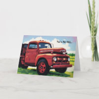 Alter roter LKW Vintager Klassiker LKW Sonntag Geb