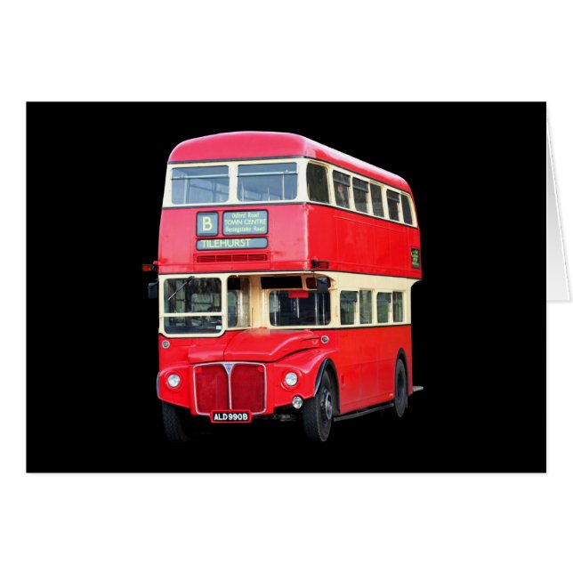 Alter roter London-Bus von gegen 1950 (Vorderseite (Horizontal))