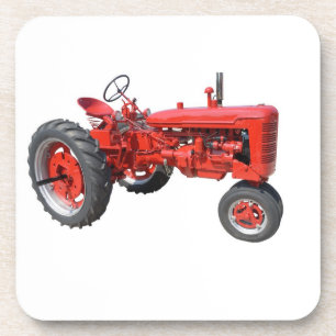 Alter roter Traktor Getränkeuntersetzer