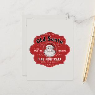 Alter Santa fruitcake hinzufügen Feiertagspostkarte