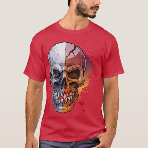 Alter Schädel mit Riss Skeletton T - Shirt