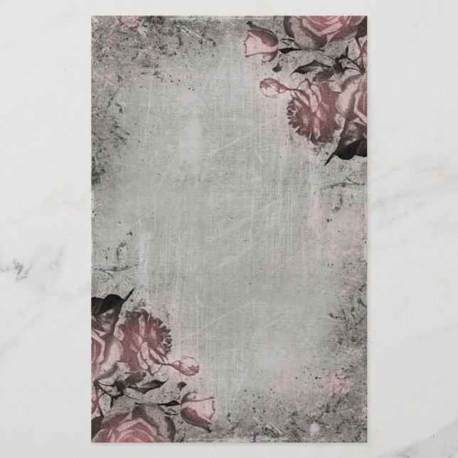Alter Schlüssel und Rosen Briefpapier (Vorderseite)